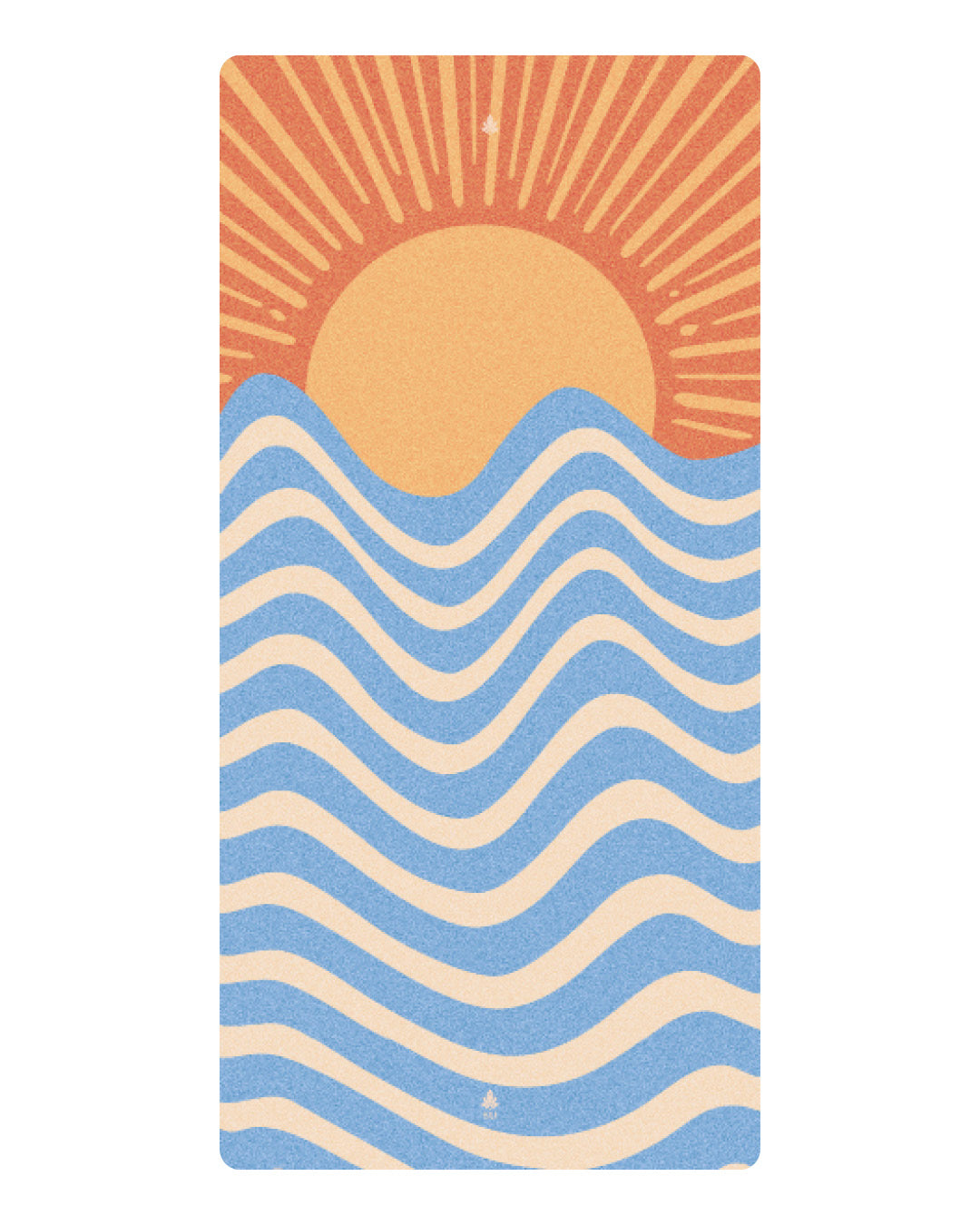 Kinder  Spiel-und Yogamatte "Sun and Sea" von MALA. Sonnenuntergang und Wellen im Bauhaus-Stil als Motiv.