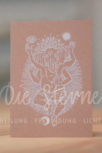 <strong>Ganesha — Rosé-Taupe</strong> Art print in white digital print on premium cardboard Rosé-Taupe, 310g, A6